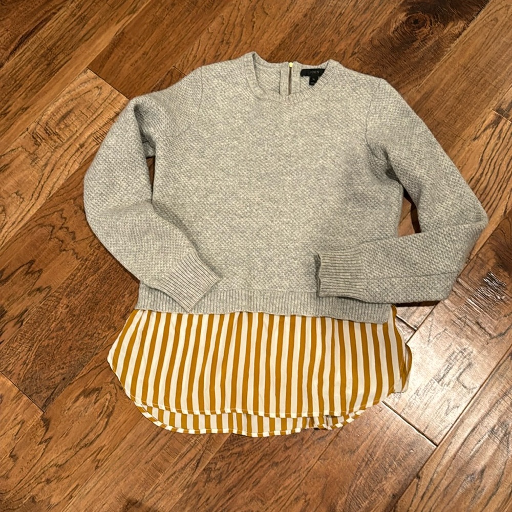 J-Crew mixed media sweater